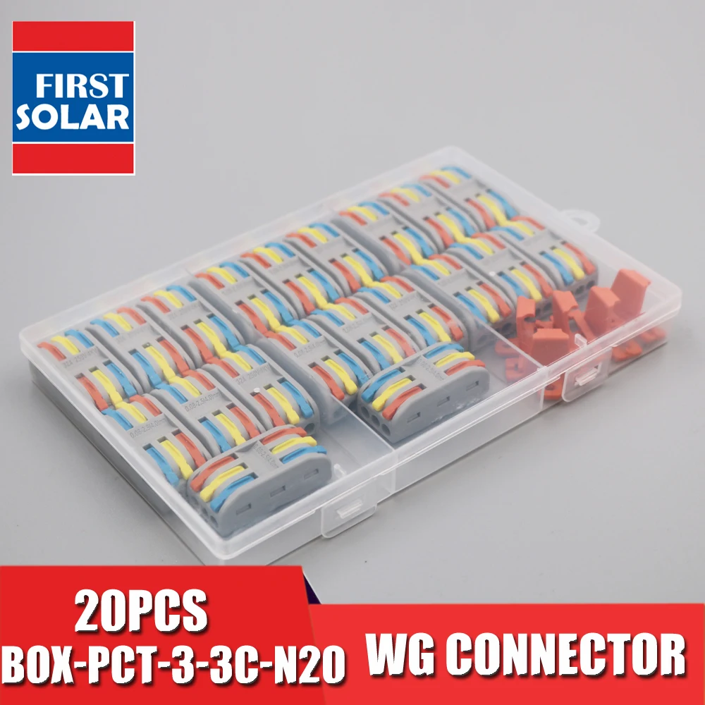 Box Packing 20PCS/LOT PT-3-3 3 pin pole mini fast wire Connectors Universal Compact Wiring push-in Terminal Block | Электроника