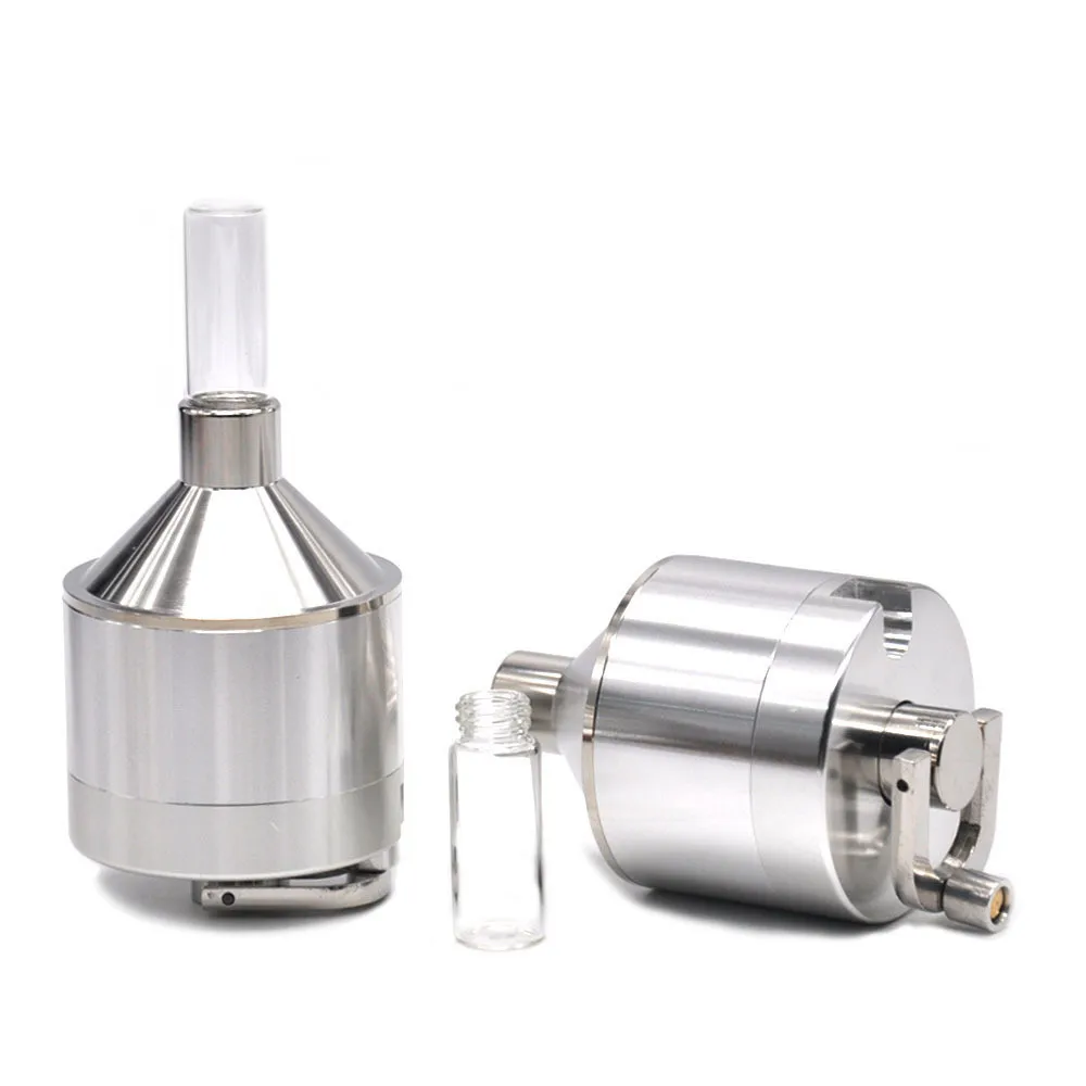 Funnel Mill Grinder Metal Aluminium Hand Pollinator Snuff Titanium Press Crusher Without Snuff Snorter Glass Bottle
Funnel Mill Grinder Metal Aluminium Hand Pollinator Snuff Titanium Press Crusher Without Snuff Snorter Glass Bottle