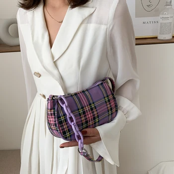 Vintage Fashion Women Handbags Plaid Elegant Female Travel Shopping Bags Retro Chain Small Underarm Shoulder Bags Totes Purse 
Vintage Fashion Women Handbags Plaid Elegant Female Travel Shopping Bags Retro Chain Small Underarm Shoulder Bags Totes Purse