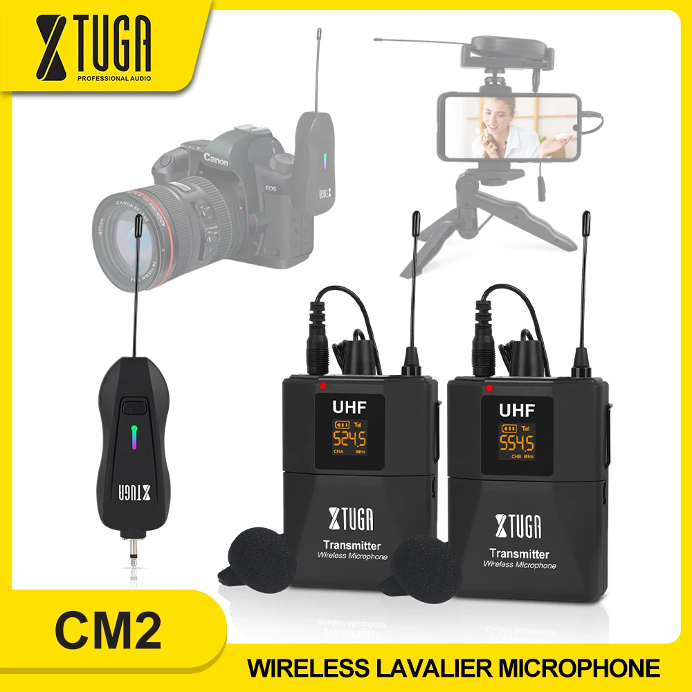 XTUGA Wireless Lavalier Microphone Smartphone Lavalier Microphone Live Streaming Interview Vlog Recording for SLR Cameras Phones
XTUGA Wireless Lavalier Microphone Smartphone Lavalier Microphone Live Streaming Interview Vlog Recording for SLR Cameras Phones