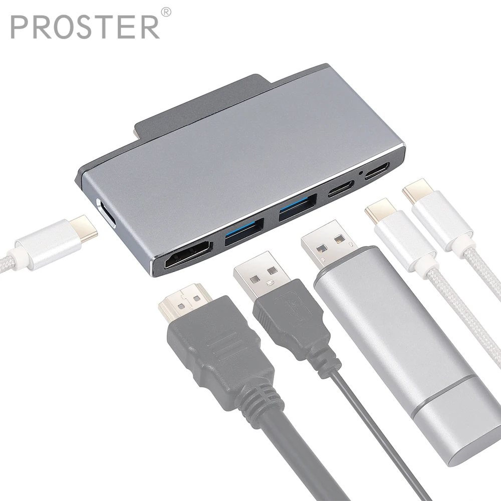 PROSTER 6-in-1 USB C Hub HDMI Adapter For Surface Go Docking Station For Surface Go Adapter 2 USB C Ports 4K USB C to HDMI 60W
PROSTER 6-in-1 USB C Hub HDMI Adapter For Surface Go Docking Station For Surface Go Adapter 2 USB C Ports 4K USB C to HDMI 60W