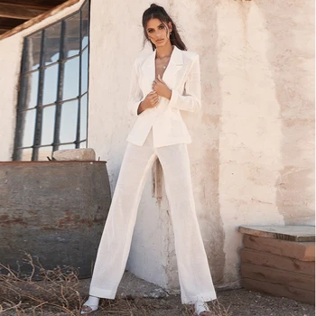 Women Suit Witer Two 2 Pieces Set Long Sleeve Deep V Neck Top with Long Pants Autumn Winter Celebrity Party Elegant Clothes
Women Suit Witer Two 2 Pieces Set Long Sleeve Deep V Neck Top with Long Pants Autumn Winter Celebrity Party Elegant Clothes