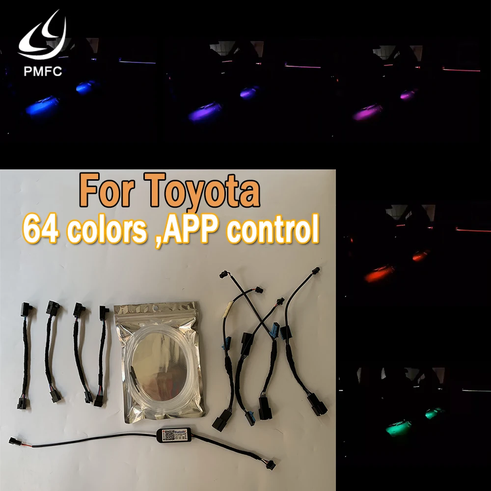 PMFC 64 Colors APP control Ambient Light Car door Instrument Panel Trim Atmosphere Light Interior Frame Lamp For Toyota Camry
PMFC 64 Colors APP control Ambient Light Car door Instrument Panel Trim Atmosphere Light Interior Frame Lamp For Toyota Camry