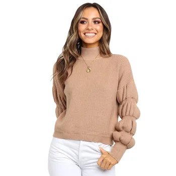 Fashion Women Autumn Outfit High Collar Knit Oversized Plus Size Sweaters Pure Color Long Leisure Puff Sleeve Sweater 2019
Fashion Women Autumn Outfit High Collar Knit Oversized Plus Size Sweaters Pure Color Long Leisure Puff Sleeve Sweater 2019