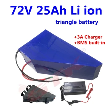 GTK triangle battery 72V 25Ah Lithium ion battery with BMS for 4000w 5000w scooter ebike bicycle+3A Charger
GTK triangle battery 72V 25Ah Lithium ion battery with BMS for 4000w 5000w scooter ebike bicycle+3A Charger