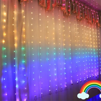 3*2.8M Rainbow Led Usb String Fairy Light Garland On The Window Curtain Remote Control Christmas Lighting Indoor Decor 280Leds
3*2.8M Rainbow Led Usb String Fairy Light Garland On The Window Curtain Remote Control Christmas Lighting Indoor Decor 280Leds