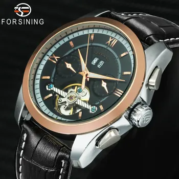 FORSINING Royal Auto Mechanical Watch Genuine Leather Strap Golden Transparent Case 3D Index Design Calendar Fashion Wristwatch
FORSINING Royal Auto Mechanical Watch Genuine Leather Strap Golden Transparent Case 3D Index Design Calendar Fashion Wristwatch