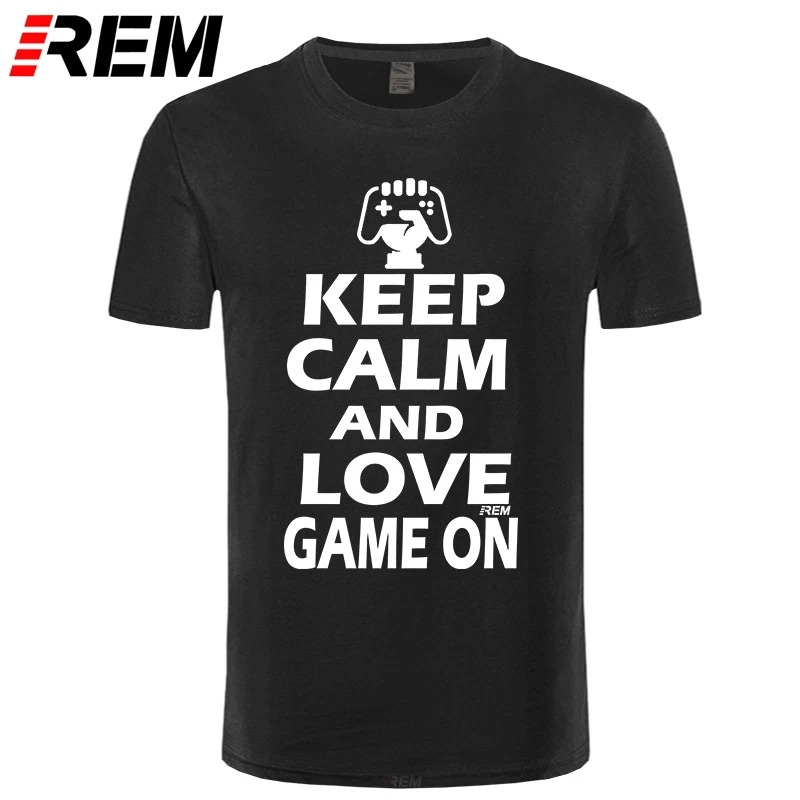Футболка мужская с надписью Keep Calm And Game On Geek Graphic смешная летняя хлопковая в стиле