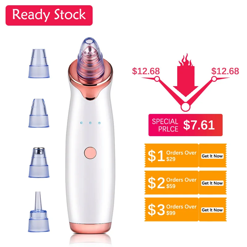 Electric Vacuum Suction Cleaner Face Cleaning Blackhead Removal Black Spot Facial Cleansing Machine Skin Scrubber Pore Cleanser
Electric Vacuum Suction Cleaner Face Cleaning Blackhead Removal Black Spot Facial Cleansing Machine Skin Scrubber Pore Cleanser