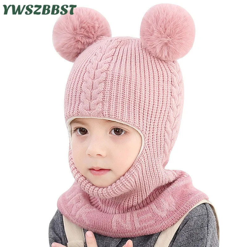 New Autumn Winter Knitted Baby Hats with pompom balls Windproof Plus Velvet Boys Girls Hooded Hat Scarf Kids Hat Baby Cap
New Autumn Winter Knitted Baby Hats with pompom balls Windproof Plus Velvet Boys Girls Hooded Hat Scarf Kids Hat Baby Cap