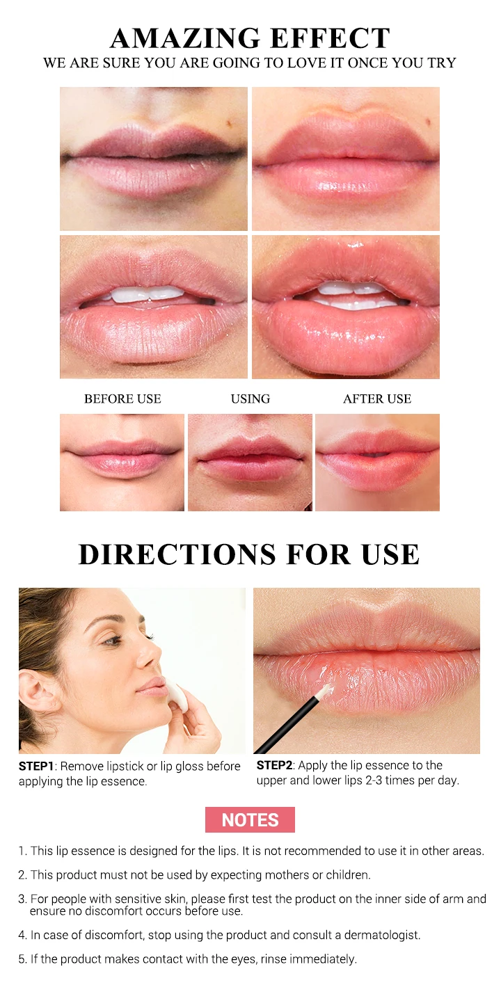 LANBENA Lip Plumper Serum Lip Mask Reduce Fine Lines Resist Pigment Increase Lip Elasticity Lip Gloss Moisturing Lipstick Makeup LANBENA Lip Plumper Serum Lip Mask Reduce Fine Lines Resist Pigment Increase Lip Elasticity Lip Gloss Moisturing Lipstick Makeup