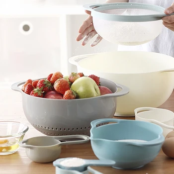 8Pcs/Set Bowls Large Mixing Bowls Fruit Snack Bowl Rainbow Disc Bowls Set Measuring Cups Colander
8Pcs/Set Bowls Large Mixing Bowls Fruit Snack Bowl Rainbow Disc Bowls Set Measuring Cups Colander