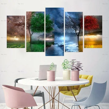 5pcs Modern Abstract Stitching Four Seasons Tree Oil Painting On Canvas Painting Without Frame Decorating Homes, Offices, Cafes
5pcs Modern Abstract Stitching Four Seasons Tree Oil Painting On Canvas Painting Without Frame Decorating Homes, Offices, Cafes