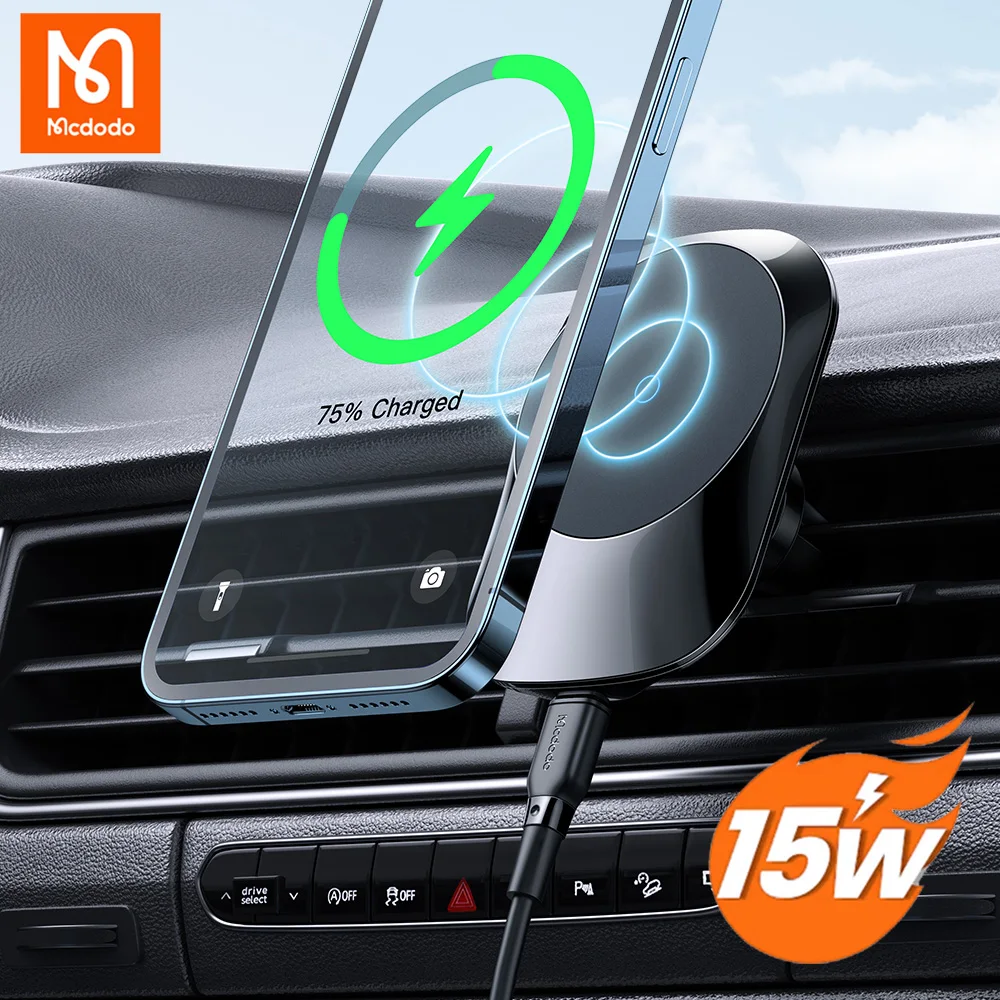 

Mcdodo магнитное автомобильное беспроводное зарядное устройство для iPhone 14 13 12 11Pro Max 15 Вт Быстрая Зарядка телефона с держателем для чехла подставка для крепления на вентиляционное отверстие