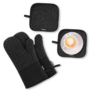 BESTONZON Set of Oven Mitt and Heat Resistant Pot Holder Pad Protective Oven Gloves
BESTONZON Set of Oven Mitt and Heat Resistant Pot Holder Pad Protective Oven Gloves