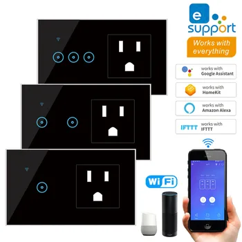 WiFi Smart Switch With Socket 1/2/3 Gang US Standard Wall Light Switch Voice Touch Control Works with Amazon Alexa Google Home
WiFi Smart Switch With Socket 1/2/3 Gang US Standard Wall Light Switch Voice Touch Control Works with Amazon Alexa Google Home