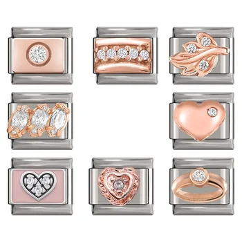 Fyour 9mm Rose Heart Flower Dazzling CZ Italian Charm Links Bracelet Stainless Steel Fashion Gift Jewelry Making DJ218
Fyour 9mm Rose Heart Flower Dazzling CZ Italian Charm Links Bracelet Stainless Steel Fashion Gift Jewelry Making DJ218