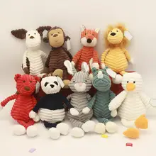 

Cute Animal Plush Toy Soft Stripe Baby Elephant Lion Fox Rabbit Pig Panda Duck Monkey Soft Stuffed Toys For Baby Kid Girls Gifts