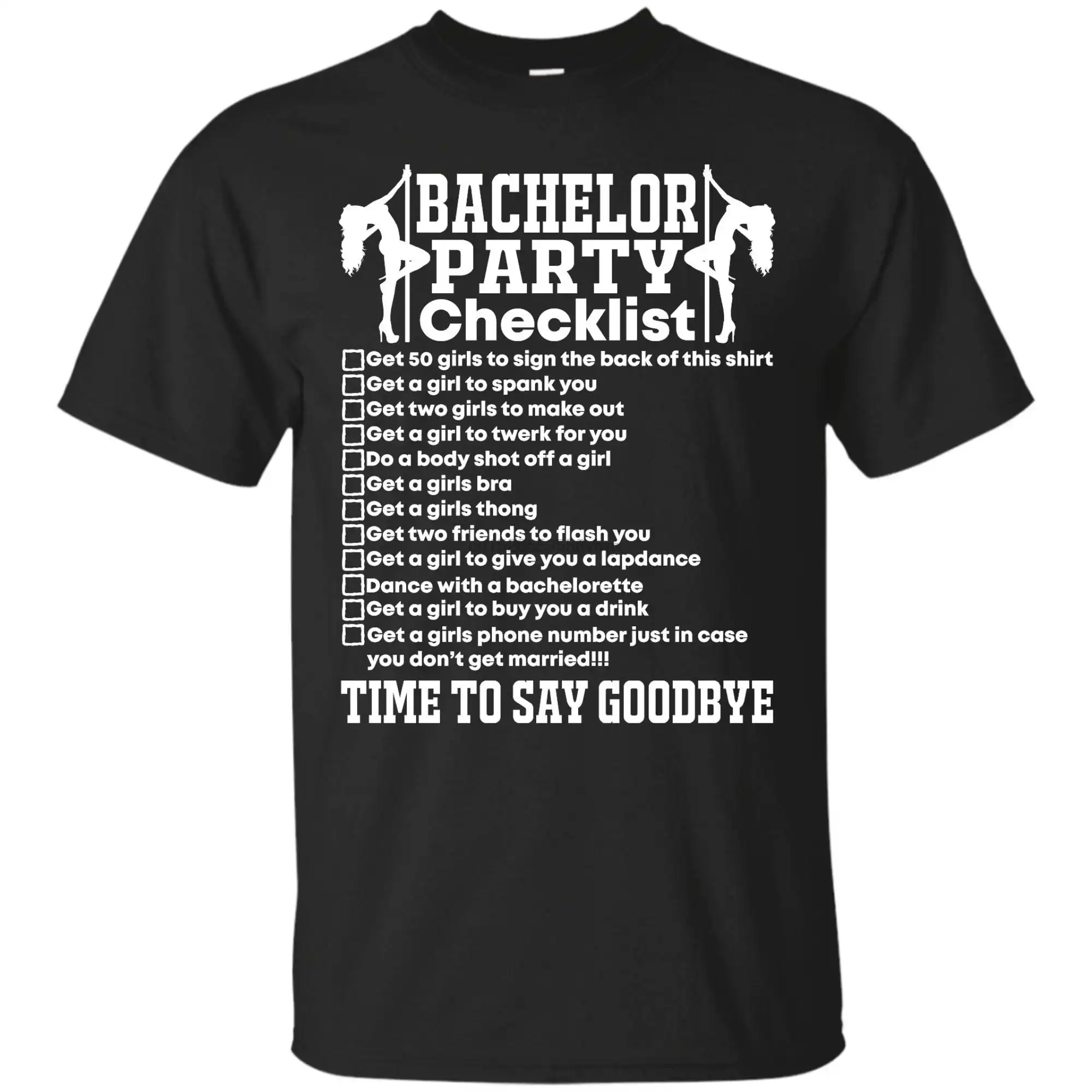 bachelor party checklist t shirt for men women