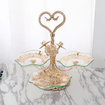 New light luxury style creative family living room hotel tea table crystal fruit plate European fruit plate 
New light luxury style creative family living room hotel tea table crystal fruit plate European fruit plate