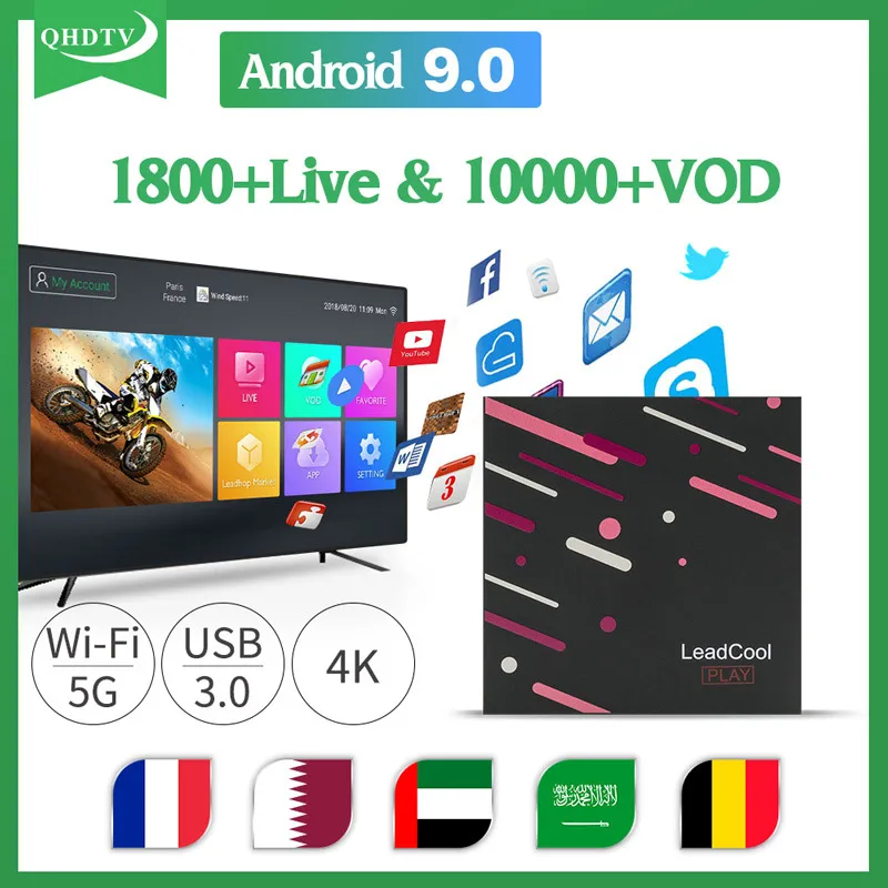 Leadcool Play 4K IPTV France Netherlands Germany RK3318 Box 1 Year QHDTV Code Subscription French Smart IPTV Spain Arabic IP TV
Leadcool Play 4K IPTV France Netherlands Germany RK3318 Box 1 Year QHDTV Code Subscription French Smart IPTV Spain Arabic IP TV