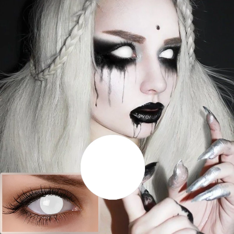 Косплэй слепой серии черный белый цвет контактные линзы для Хэллоуина ежегодно