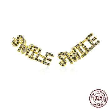 Gold Color Sterling Silver 925 Letter Smile Long Stud Earrings for Womem Punk Style Fashion Jewelry Gifts Brincos SCE764
Gold Color Sterling Silver 925 Letter Smile Long Stud Earrings for Womem Punk Style Fashion Jewelry Gifts Brincos SCE764