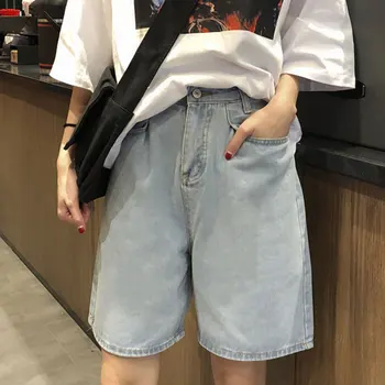 Shorts Students Loose High Quality Retro Clothing 2020 Simple Classic Elegant Korean Short Womens Pockets Straight Summer Denim 
Shorts Students Loose High Quality Retro Clothing 2020 Simple Classic Elegant Korean Short Womens Pockets Straight Summer Denim