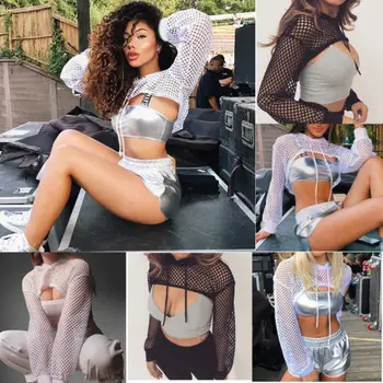 Sexy Tops Women Ladies Long Sleeve Super Short Shirt Crop Top Hollow out Fishnet Hooded Shirt
Sexy Tops Women Ladies Long Sleeve Super Short Shirt Crop Top Hollow out Fishnet Hooded Shirt