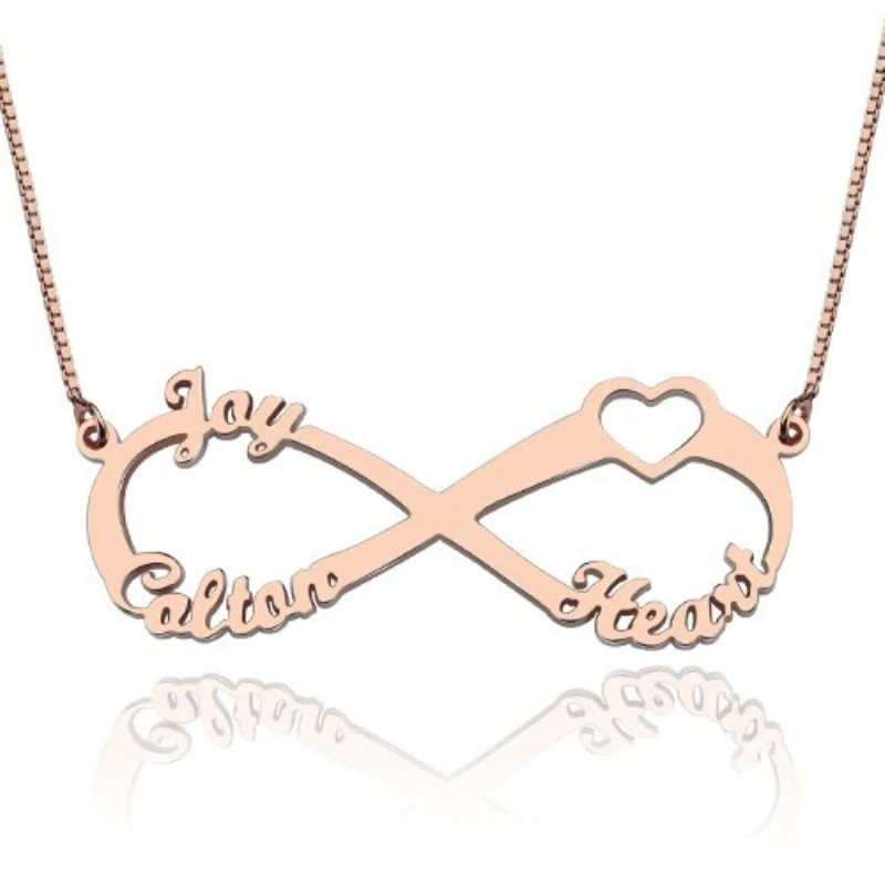 Personalized Infinity Heart Name Necklace Rose Gold Engraved Custom Three Names Letter Necklaces Pendants Jewelry
Personalized Infinity Heart Name Necklace Rose Gold Engraved Custom Three Names Letter Necklaces Pendants Jewelry