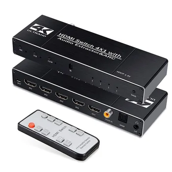 2020 HDMI Matrix 4x2 4K @ 60Hz HDR 4 in 2 YUV 4: 4: 4 Optical Splitter Switch SPDIF + 3.5mm Audio Jack Extractor HDMI Switch
2020 HDMI Matrix 4x2 4K @ 60Hz HDR 4 in 2 YUV 4: 4: 4 Optical Splitter Switch SPDIF + 3.5mm Audio Jack Extractor HDMI Switch