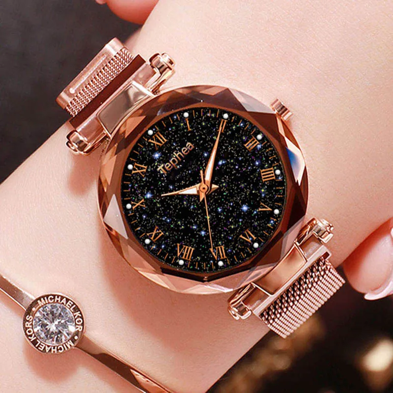 Luxury Luminous Rose Gold Women Wristwatches Fashion Ladies Dress Starry Sky Magnetic Watches Clock Relogio Feminino Reloj Mujer 
Luxury Luminous Rose Gold Women Wristwatches Fashion Ladies Dress Starry Sky Magnetic Watches Clock Relogio Feminino Reloj Mujer