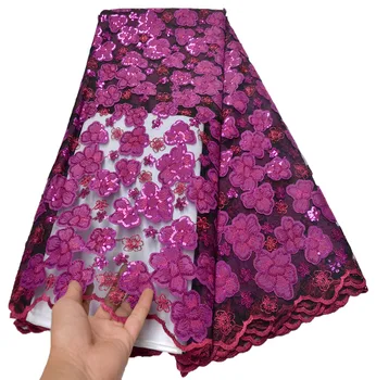 2020 Latest High Quality French Mesh Lace Fabric Embroidered fuchsia African Tulle Lace Fabric With Sequins For Party Dress
2020 Latest High Quality French Mesh Lace Fabric Embroidered fuchsia African Tulle Lace Fabric With Sequins For Party Dress