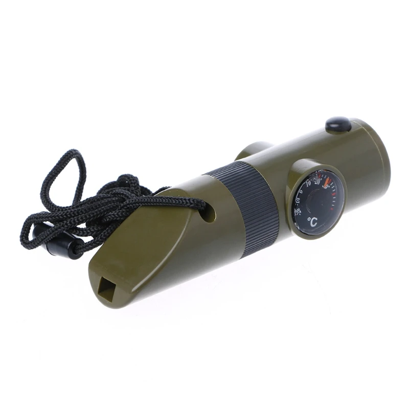 7 in 1 Field Survival Whistle Compass Thermometer Flashlight Magnifier Outdoor X3UA
7 in 1 Field Survival Whistle Compass Thermometer Flashlight Magnifier Outdoor X3UA