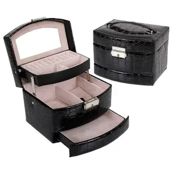 Crocodile pattern automatic jewelry box leather exquisite three layer semi-automatic jewelry box bracelet jewelry storage box 
Crocodile pattern automatic jewelry box leather exquisite three layer semi-automatic jewelry box bracelet jewelry storage box