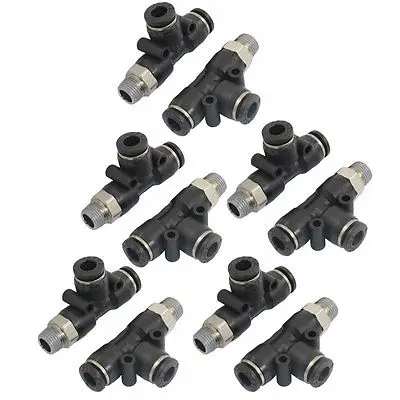 10 Pcs 1/8" PT Male Thread 6mm Pneumatic Push In Fittings T Joint Connectors
10 Pcs 1/8" PT Male Thread 6mm Pneumatic Push In Fittings T Joint Connectors