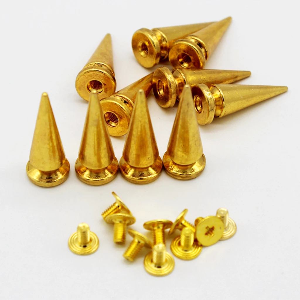 10 Sets 25mm Cone Studs Screwback DIY Cool Punk Garment Rivets 10 Sets 25mm Cone Studs Screwback DIY Cool Punk Garment Rivets