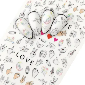 Nail Sticker 3D Nails Slider Decals Gesture Love Design Nail Art Decoration Manicure Adhesive Foil Wraps Pegatinas
Nail Sticker 3D Nails Slider Decals Gesture Love Design Nail Art Decoration Manicure Adhesive Foil Wraps Pegatinas