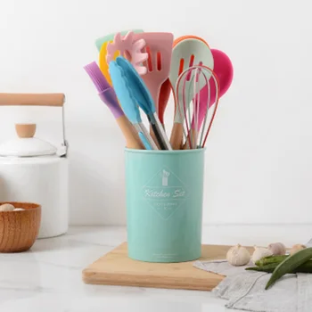 Colorful Silicone Kitchenware Set Non-Stick Pan Cooking Spatula Spoon Wooden Handle Box High Temperature Resistance Kitchen Tool
Colorful Silicone Kitchenware Set Non-Stick Pan Cooking Spatula Spoon Wooden Handle Box High Temperature Resistance Kitchen Tool