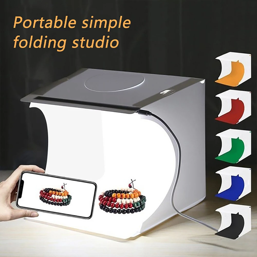Mini Folding Light Box Photography Photo Studio Softbox 2 Panel LED Light Soft Box Studio Shooting Tent Box Kit with 6 Backdrops 
Mini Folding Light Box Photography Photo Studio Softbox 2 Panel LED Light Soft Box Studio Shooting Tent Box Kit with 6 Backdrops