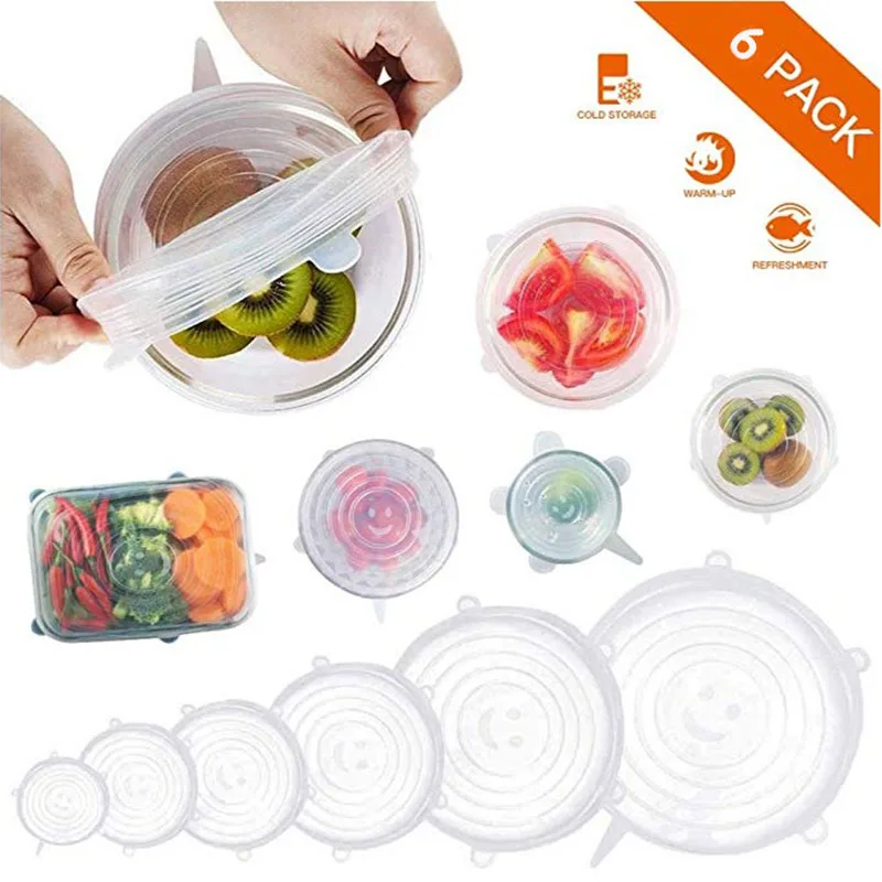 6pcs/set Silicone Sealing Cover Reusable Food Wrap Film Heat Resistance Elasticity Suitable for Containers of Various Sizes
6pcs/set Silicone Sealing Cover Reusable Food Wrap Film Heat Resistance Elasticity Suitable for Containers of Various Sizes