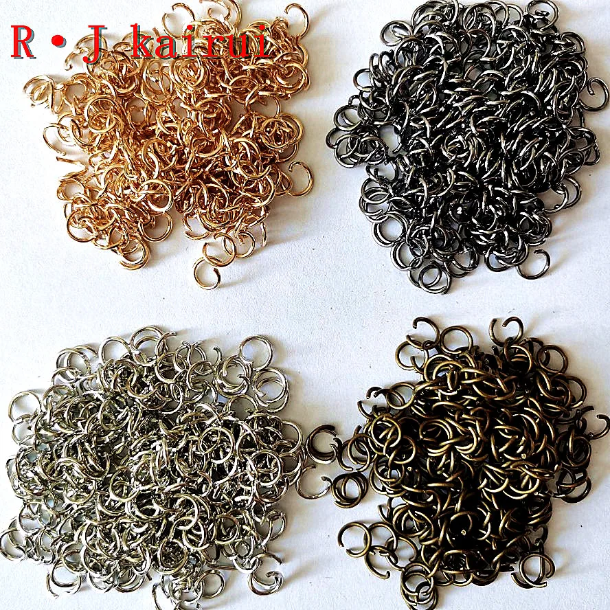 

200pcs/lot Gold Silver Gray Loop 0.9*7mm Open Jump Rings for DIY Jewelry Making Necklace Bracelet Findings Connector Supplies