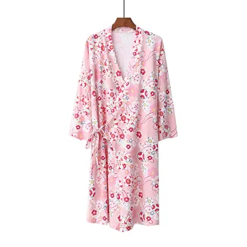 Loose Night Robes Ladies Kimono Nightgown Japan Cotton Thin Bathrobe Sweatshirt Home Pajamas Floral Print Casual Simple Thin 
Loose Night Robes Ladies Kimono Nightgown Japan Cotton Thin Bathrobe Sweatshirt Home Pajamas Floral Print Casual Simple Thin