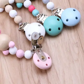 Baby Pacifier Clip Pacifier Chain Panda Shape Hand Made Cute Colourful Beads Dummy Clip Baby Soother Holder For Baby Kid L4MC