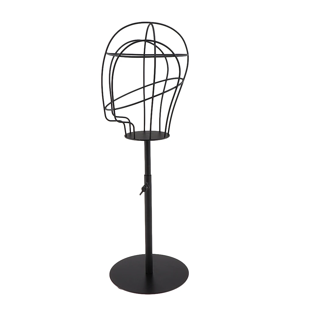 Black Metal Hat Mannequin Head Stand, Tabletop Decorative Wig Dryer Showcase Holder Black Metal Hat Mannequin Head Stand, Tabletop Decorative Wig Dryer Showcase Holder