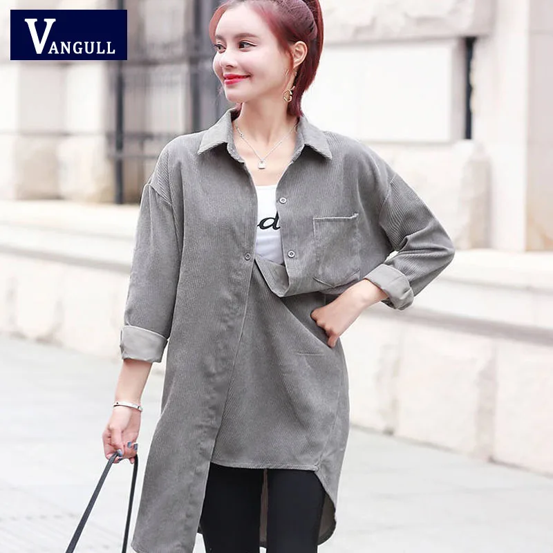 Vangull Women Corduroy Shirt Solid Loose Outwear Cardigan Spring Autumn Casual Female Nine Quarter Sleeve Pocket Plus Size Tops
Vangull Women Corduroy Shirt Solid Loose Outwear Cardigan Spring Autumn Casual Female Nine Quarter Sleeve Pocket Plus Size Tops