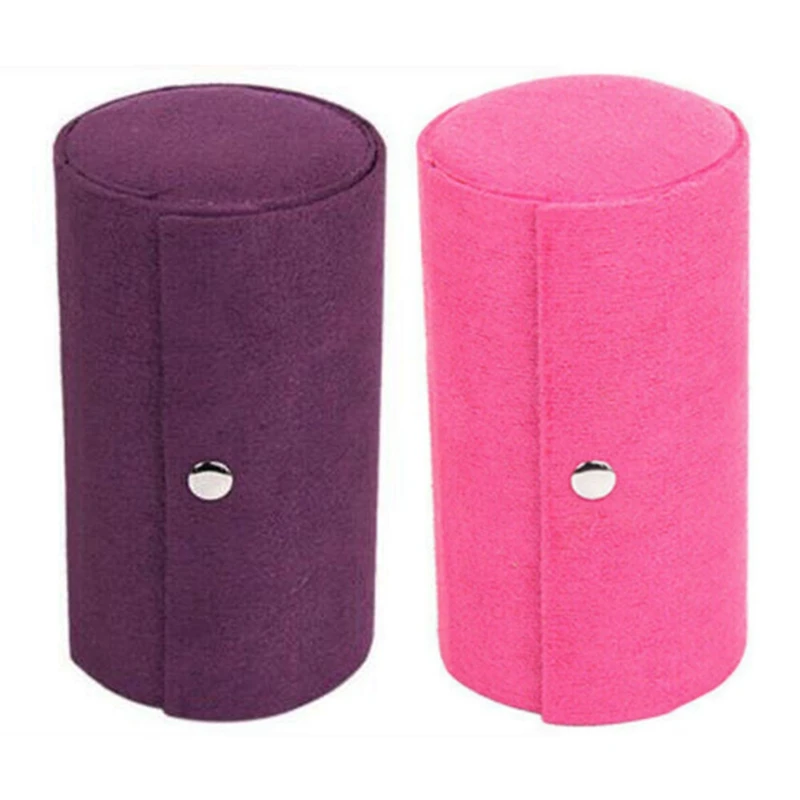 2x 3 Layers Jewelry Box 360 Degree Rotating Storage Round Earring Necklace Ring Organizer Holder Case Purple & Rose Red | Дом и сад