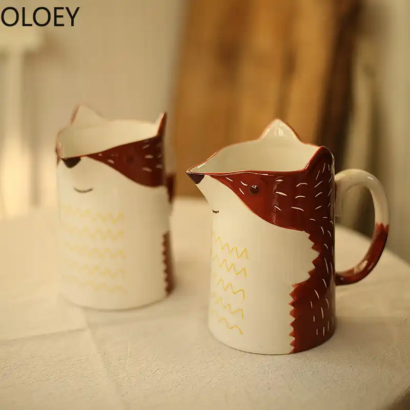 mug fox tea cup luxury cute travel ceramic milk coffee mug funny
