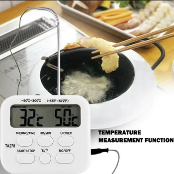 Kitchen Thermometer Timer With Probe Digital Oven Thermometer LCD Display Meat Thermometer Timer Cooking Milk BBQ Thermometer
Kitchen Thermometer Timer With Probe Digital Oven Thermometer LCD Display Meat Thermometer Timer Cooking Milk BBQ Thermometer