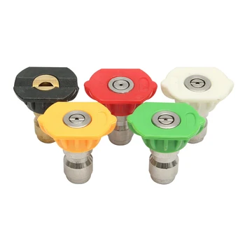 5 Pcs Car Stainless Steel Pressure Washer Variety Degrees Durable Tip Adapter Quick Connect Spray Nozzles Set Rotation 2.5GPM 
5 Pcs Car Stainless Steel Pressure Washer Variety Degrees Durable Tip Adapter Quick Connect Spray Nozzles Set Rotation 2.5GPM